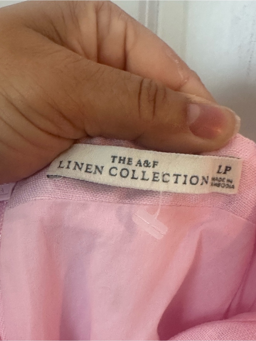 NWOT Abercrombie &Fitch Premium Linen High-Neck Maxi Dress in Light Pink Large P - Picture 6 of 12